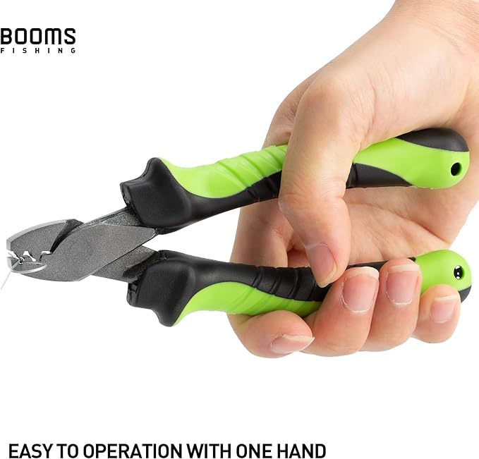 Booms Fishing CP2 Fishing Crimping Tool for Single-Barrel Sleeves, with 300pcs Sleeves, Green