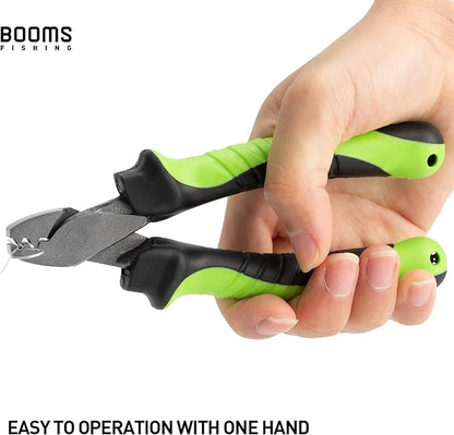 Booms Fishing CP2 Fishing Crimping Tool for Single-Barrel Sleeves, with 300pcs Sleeves, Green