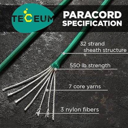 TECEUM Heavy Duty Rope 1000 – 1000ft / 200ft / 100ft / 50ft – 40+ Colors – Utility Rope for Survival & Camping Gear – Nylon String, Camping Rope, para Cord, Utility Nylon Rope, Tent Cord