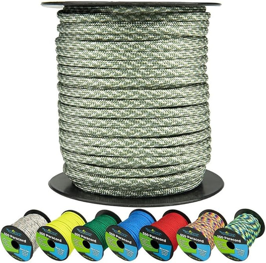 West Coast Paracord 550lb Paracord Spools – 7 Strand Type III Tactical Parachute Cord for Hiking, Camping, and Fishing – ACU Digital Foliage (1,000 ft)