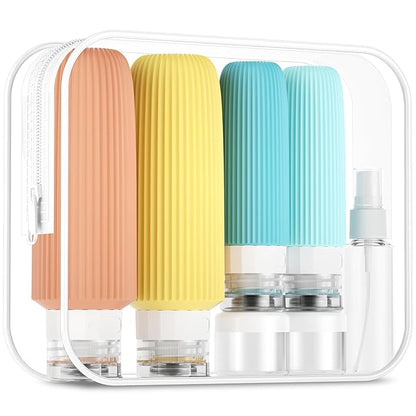 16 Pack Travel Bottles for Toiletries, Large 6oz Silicone Travel Containers jar for Toiletries, Leak Proof Refillable Liquid Shampoo And Conditioner Travel Essentials toiletry Bottles