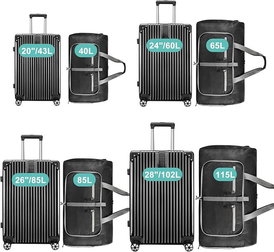 Dimayar Travel Duffle Bag for Men Women - Foldable Duffel Bag with Shoes Compartment - Overnight Bags Waterproof & Tear Resistant(65L,Black)