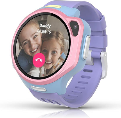 myFirst Fone R2 Kids Smartwatch with eSIM Video Calls Messaging Real-Time GPS Tracking SOS Button Safety Alerts School Mode Music Player Ages 5-12, for USA & Canada Gift for Girls (Cotton Candy Mix)