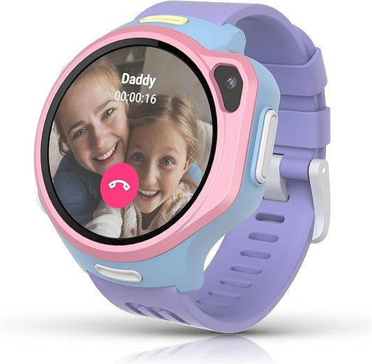 myFirst Fone R2 Kids Smartwatch with eSIM Video Calls Messaging Real-Time GPS Tracking SOS Button Safety Alerts School Mode Music Player Ages 5-12, for USA & Canada Gift for Girls (Cotton Candy Mix)