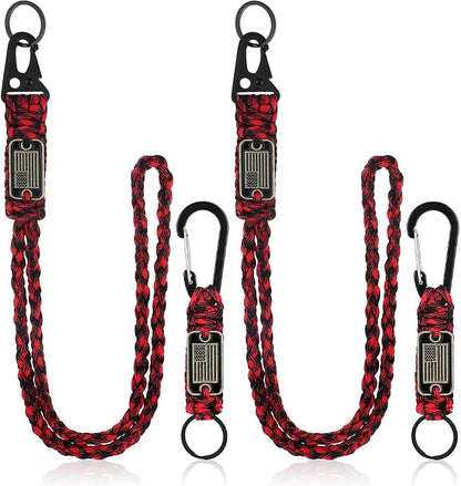 Frienda 2 Set Heavy Duty Paracord Lanyard Necklace Whistles Strap Braided 550 Keychain Lanyard for Outdoor Activities Camera