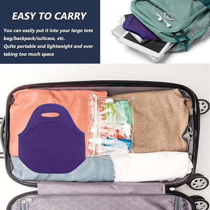 LOVAC Neoprene Lunch Bag, Thick Insulated Lunch Bag - Durable & Waterproof Lunch Tote With Zipper For Outdoor Travel Work(Purple)