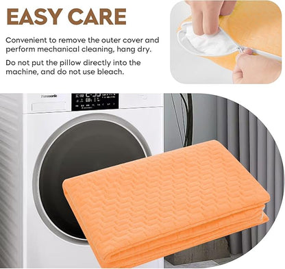 Small Shredded Memory Foam Pillow, Camping Pillow Travel Pillow - Compressible Medium Firm, Breathable Cover, Ideal Backpacking Hiking, Airplane and Car (Apricot Yellow, M)