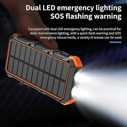 Solar Charger Power Bank 49800mAh Wireless Charger QC 3.0 Fast Charging Power Bank 8 Outputs 4 Inputs Solar Portable Charger Compatible with All Mobile Devices,SOS/Strobe/Strong Flashlights