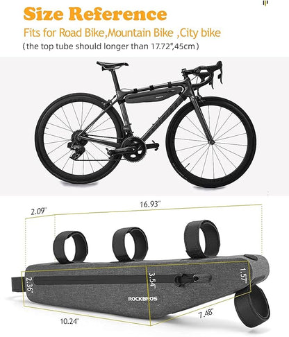 ROCKBROS Bike Frame Bag Bike Triangle Bag Waterproof Bike Top Tube Bag Cycling Pouch 1.5 L Classified Capacity