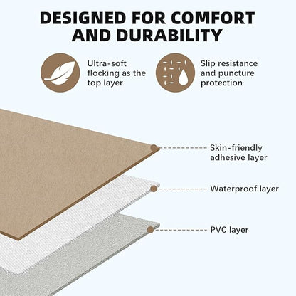 KMZ SUV Air Mattress Double Sided Thickened Flocking Car Bed – Portable Inflatable Mattress Pad for Camping & Travel with 2 Pillows & Electric Pump (Off-White and Coffee)