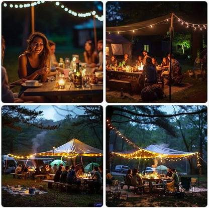 Camping Lights String,Tape Tent Lights RGB with 100 Modes Music Sync Color Changing APP Control Waterproof 13/26 FT ,Led Camping Lantern Retractable for Emergency Yard Camping Decoration (13 Ft)