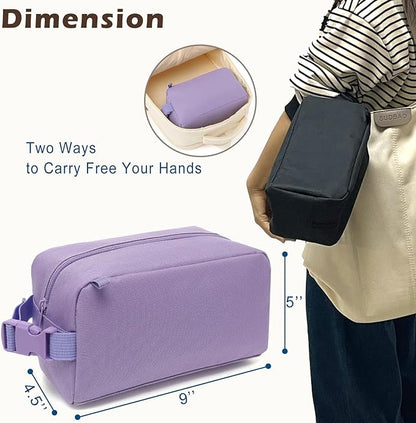 FlowFly Small Insulated Lunch box Portable Soft Bag Mini Cooler Thermal Meal Tote Kit with Buckle for Work, PurpleWithBuckle