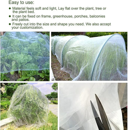 5x10Ft Mosquito Bug Insect Bird Fine Mesh Net Barrier Hunting Blind Garden Screen Netting for Protect Your Plant Fruits Flower