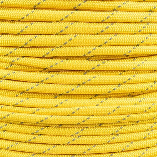 Reflective 550lb Paracord – 7 Strand Type III Nylon Parachute Cord for Hiking, Camping, and Fishing – 30+ Colors and 6 Length Options