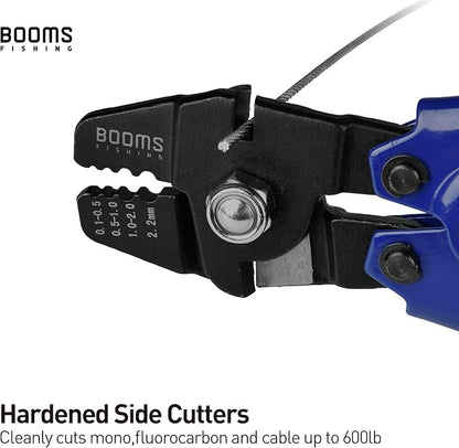 Booms Fishing CP1 Fishing Crimping Pliers, High Carbon Steel Fishing Plier Wire Rope Leader Crimping Tool, 10 inch Crimpers Swager with Ergonomic Handle