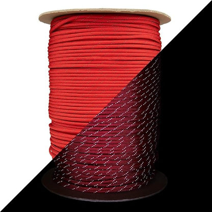 Reflective 550lb Paracord – 7 Strand Type III Nylon Parachute Cord for Hiking, Camping, and Fishing – 30+ Colors and 6 Length Options