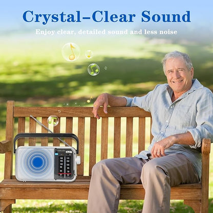 AM FM Radio Portable-Transistor Radio,Battery Powered or Mains Operated,Suitable for Home and Outdoor use,with Robust Reception and Built in Speaker,Ideal as a Small Gift for The Elderly