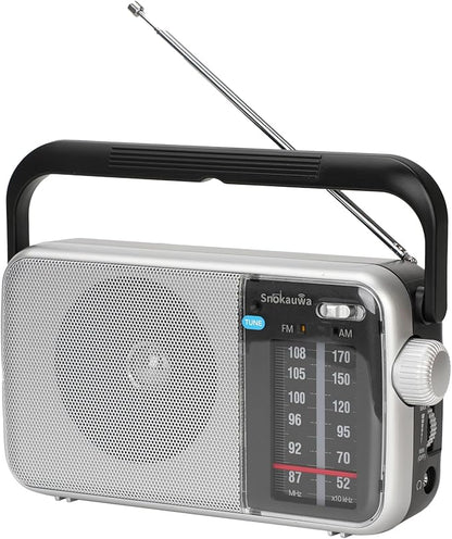 AM FM Radio Portable-Transistor Radio,Battery Powered or Mains Operated,Suitable for Home and Outdoor use,with Robust Reception and Built in Speaker,Ideal as a Small Gift for The Elderly