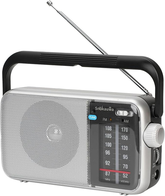 AM FM Radio Portable-Transistor Radio,Battery Powered or Mains Operated,Suitable for Home and Outdoor use,with Robust Reception and Built in Speaker,Ideal as a Small Gift for The Elderly
