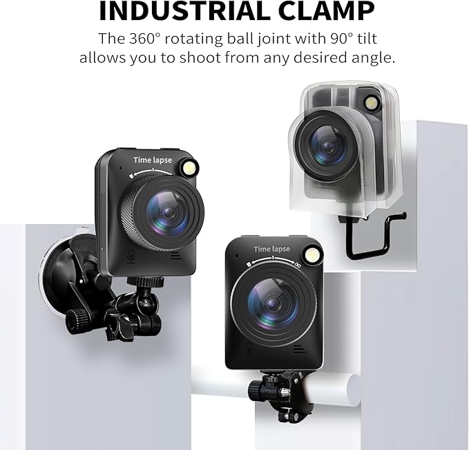 4K Time Lapse Camera Outdoor Construction Plant Weather Life, IP66 Waterproof, 6 Month Battery Life, Manual Focus, 32GB TF Card Included