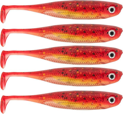 QualyQualy Soft Plastic Swimbait Paddle Tail Shad Lure Soft Bass Shad Bait Minnow Paddle Tail Swim Bait for Bass Trout Walleye Crappie - 2.75in, 3.14in, 3.94in, 5in