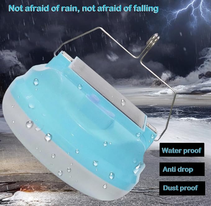 Multi-Functional Emergency LED Light Bulb with USB Charging, Capable to Recharge Mobile Devices , Ideal for Power Outage, Tent Camping, Fishing (Blue-Solar-R145mm)