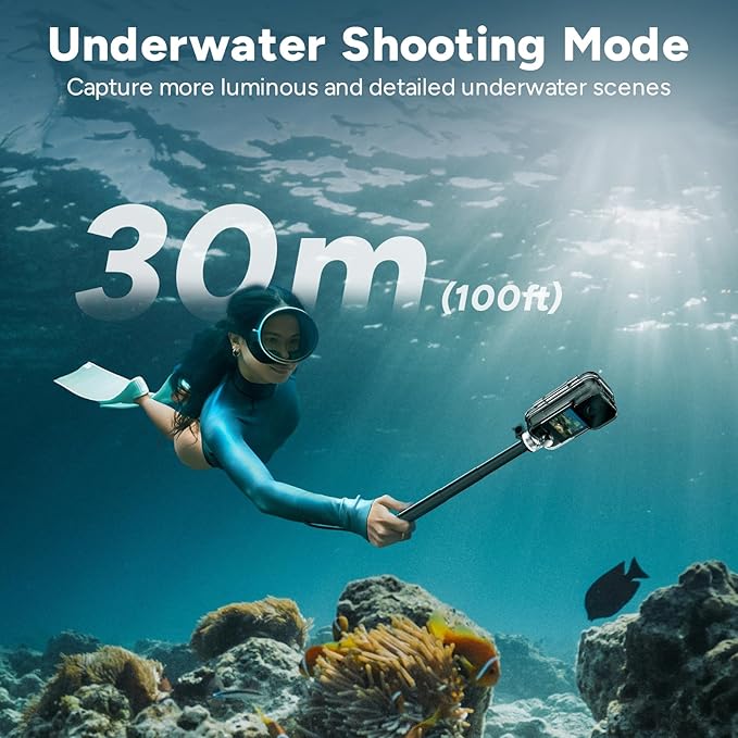 SJCAM C300 4K Pocket Action Camera with Stabilization,64GB Card vlogging Camera,7h use time,30m Waterproof Body cam, Magnetic Werable Camera for Travel,Creators,Vloggers,Kids