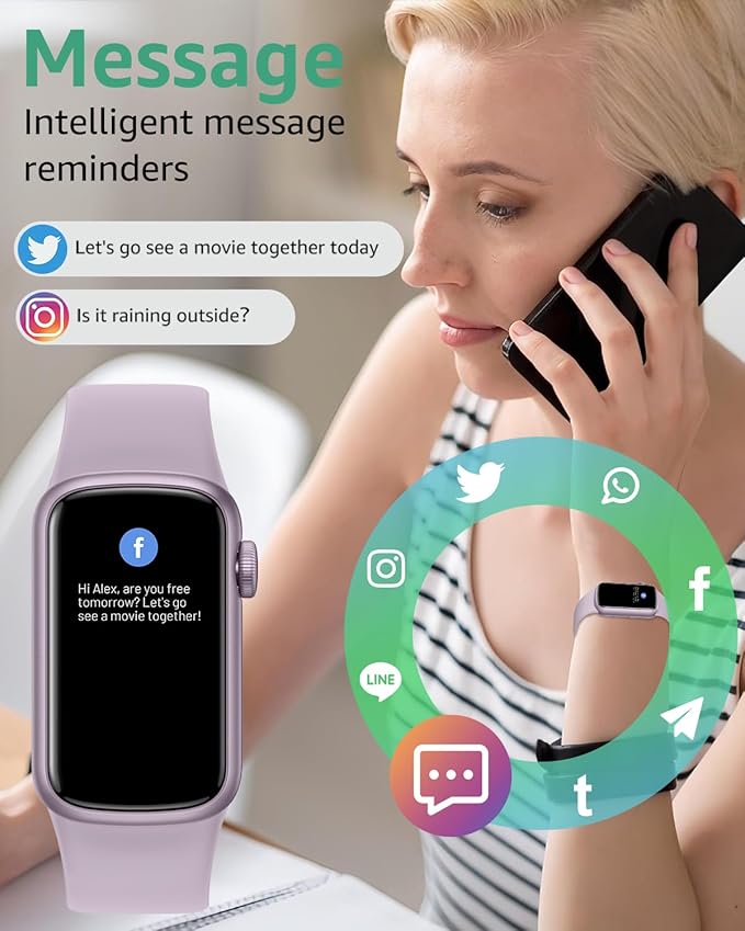 IMFRCHCS Fitness Tracker,Smart Watch with 1.47" Touch Display,137+Sport Modes Fitness Watch with Heart Rate Sleep Monitor, Step Counter,IP68 Waterproof Activity Trackers for Women Men