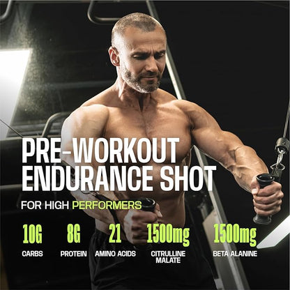 Frog Fuel Ultra Pre Workout Shot & Energy Gel with 1500mg Beta Alanine, Electrolytes 8g Protein Nano-Hydrolyzed Grass Fed Collagen, 10g Carbs, Gluten Free, Fat Free, Berry, 1.2 oz Packets, 24 Pack