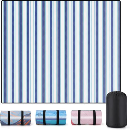 Lightweight Waterproof 60x80'' Picnic Blankets Huge Anti Sand Packable Beach Grass Park Matt Fold up Camping Tent Rug for Inside Summer Camp Roadtrip Gear Backpacking Travel Trailer Essential