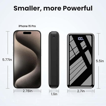 Portable Charger Power Bank 27000mAh, 22.5W Fast Charging USB C External Battery Pack, 3 Outputs & 2 Inputs, LED Display, Battery Cell Phone Bank for iPhone 16/15/14, Samsung Galaxy, Android