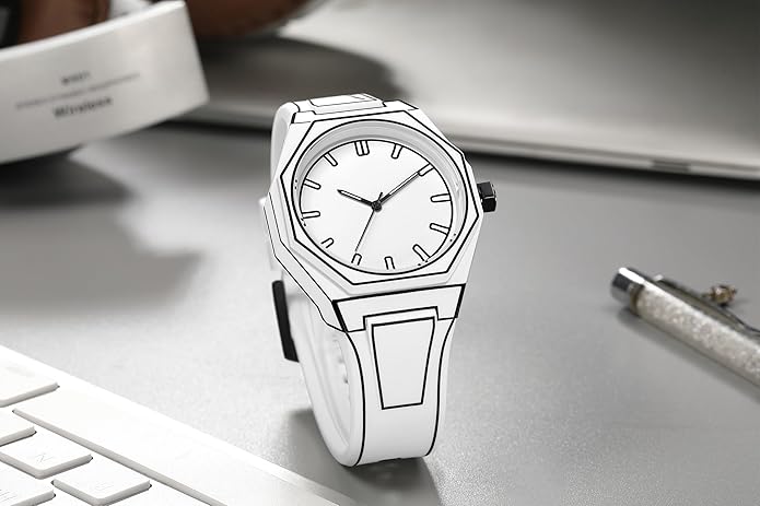 GORBEN Creative Sketch Watch Sports Fashion Quartz Minimalist Black and White Anime Series Watch