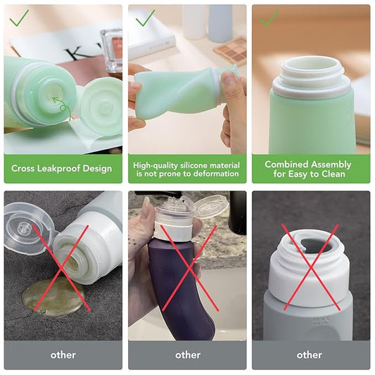 Valourgo 15 Pack Travel Bottles Set, TSA Approved Leak Proof Silicone Travel Containers jar for Toiletries, Shampoo, Lotion Body Washt,Perfume spray bottle，Travel Essentials toiletry Bottles
