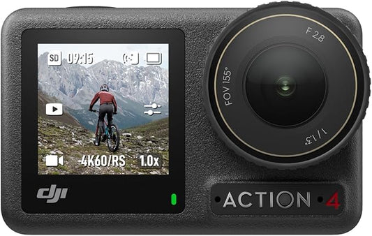 DJI Osmo Action 4 Standard Combo, 4K/120fps Waterproof Action Camera with a 1/1.3-Inch Sensor, Stunning Low-Light Imaging,10-bit & D-Log M Color Performance, Long-Lasting 160 Mins, Outdoor Camera