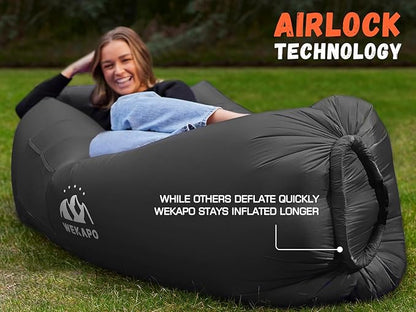 WEKAPO Inflatable Lounger Air Sofa Hammock-Portable,Water Proof& Anti-Air Leaking Design-Ideal Couch for Backyard Beach Traveling Camping Picnics & Music Festivals