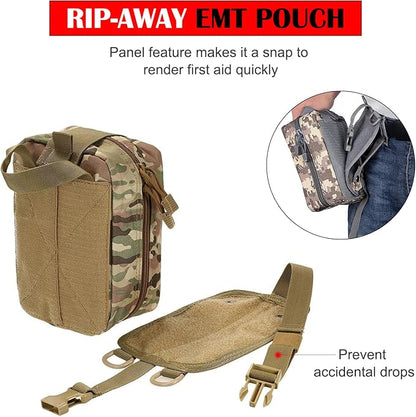 Molle First Aid Pouch Empty Medical Bag IFAK Tactical Rip-Away Pouches Small Bug Out Bags Trauma Medic Bag