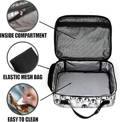 Penguin Lunch Bag Reusable Insulated Lunch Box Keep Food Cooler Thermal Lunch Tote for Women Men