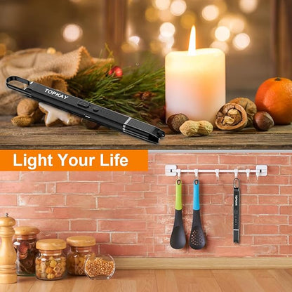 2 Pack Electric Candle Lighter Windproof Flameless USB Rechargeable Plasma Arc Long Lighter for BBQ Grill Firework Kitchen Camping.