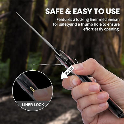 Multitool Carabiner Knife Tools for Men, Cool Gadgets Survival Gear with Folding Knives, Bottle Opener, Window Breaker and Screwdriver for Hiking Camping, 7-in-1 EDC Multi Tool (USA Flag)