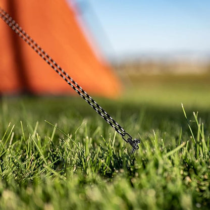 Reginary 24 Pcs Ground Anchors Screw in Tent Stakes Heavy Duty Trampoline Anchors High Wind for Camping Canopy Carport Sheds Beach Sand Stakes Metal Swing Set (Black)