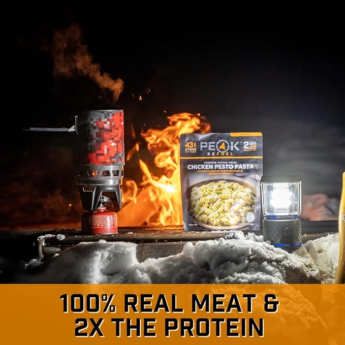 Peak Refuel Chicken Pesto Pasta | Freeze Dried Backpacking and Camping Food | Amazing Taste | High Protein | Real Meat | Quick Prep Meals