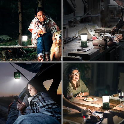 Lepro Camping Lantern, Battery Powered LED with 1500LM, 4 Light Modes, Waterproof Tent Light, Lantern Flashlight for Hurricane, Emergency Light, Survival Kit, Storms, Outages, Fishing, Hiking