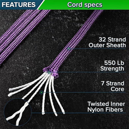 Paracord Planet 550 Paracord – 200+ Colors – Hanks from 10-100 Feet and Spools of 1000 Feet – Great Multi-Use Cord!