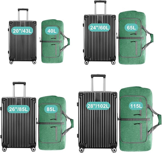Dimayar 115L Travel Duffle Bag for Men Women - Foldable Duffel Bag with Shoes Compartment - Overnight Bags Waterproof & Tear Resistant(Forest Green)
