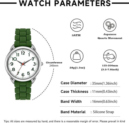 35MM Women's Watch Big Face Easy Reader Water Proof