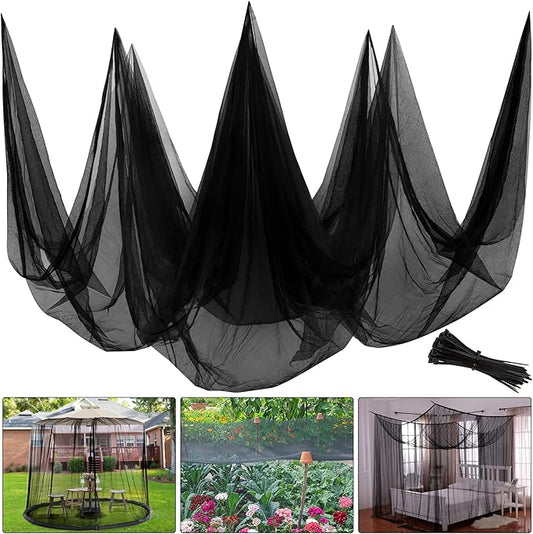 Unves 2 Pcs Mosquito Net, 13 x 10 Ft Garden Bird Netting for Vegetables Fruits from Birds Bugs, Mosquito Netting for Patio Insect Pest Barrier