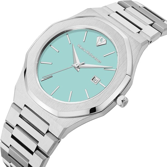 PIERRE RICHARDSON PR5428 Men’s Luxury Watch – Japanese Quartz Movement, Stainless Steel, 41mm, 5ATM Water Resistant, Scratch-Resistant Sapphire Crystal Glass – Classic Dress Watch for Men