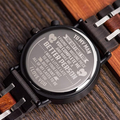 BOBO BIRD S18-1 Personalized Engraved Wood Watch Customized Wooden Watches for Husband Boyfriend Birthday Anniversary