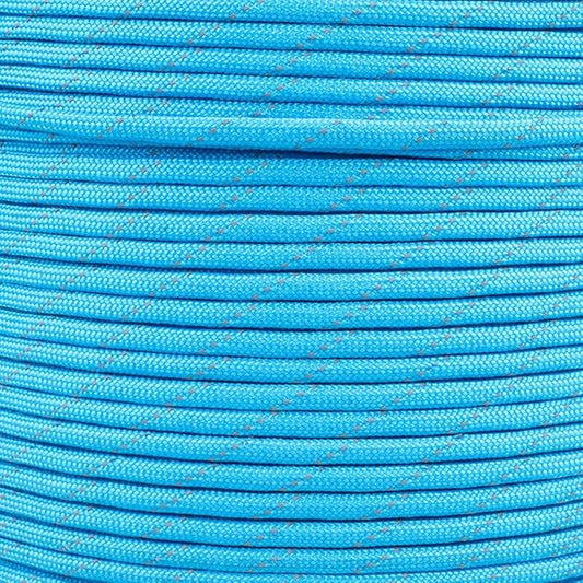 Reflective 550lb Paracord – 7 Strand Type III Nylon Parachute Cord for Hiking, Camping, and Fishing – 30+ Colors and 6 Length Options