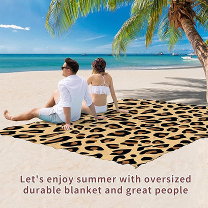 BYDOLL Beach Blanket Waterproof Sandproof 78''×110'' Suits1-7 Adults Compact Lightweight Oversized Sand-Free Blanket Large Picnic Mat for Beach Travel Camping Hiking